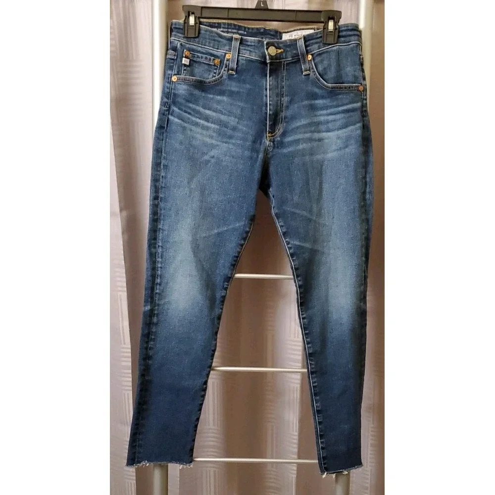 AG Adriano Goldschmied Jeans Womens 29R The‎ Farrah Skinny Ankle Raw Hem Hi-Rise